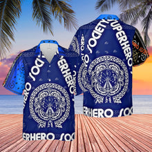 Load image into Gallery viewer, Superhero Society OG Classic Black &amp; Blue Night Hawaiian Shirt
