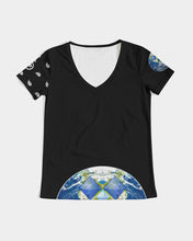 Load image into Gallery viewer, iSuperhero Jay Merch Women&#39;s Black V-Neck Tee
