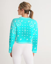 Load image into Gallery viewer, Superhero Society Neon Blue Women&#39;s Cropped Sweatshirt
