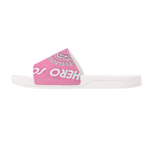 Load image into Gallery viewer, Superhero Society Girly Pink Slide Sandals - White
