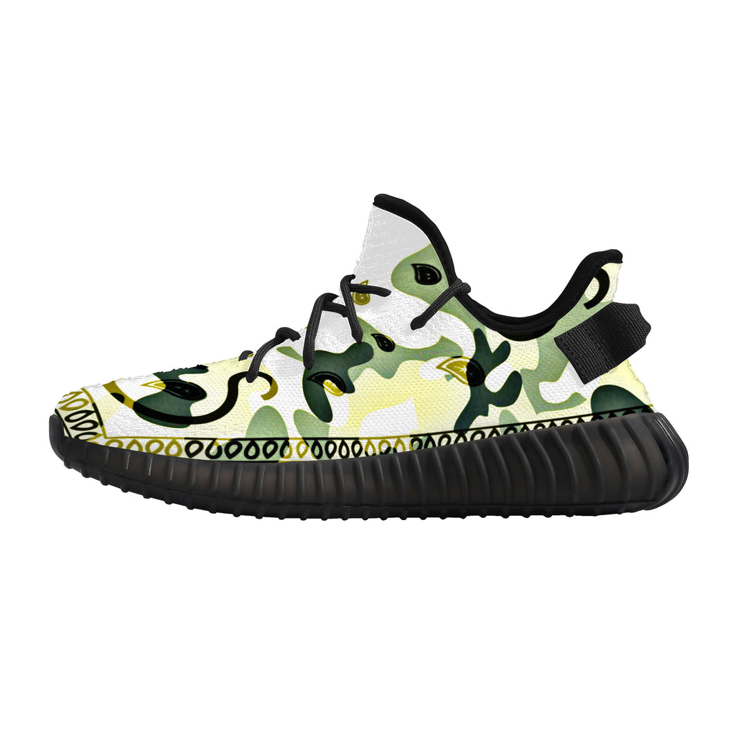 Superhero Society Lazy Green Camouflage Runner Sneaker - Black