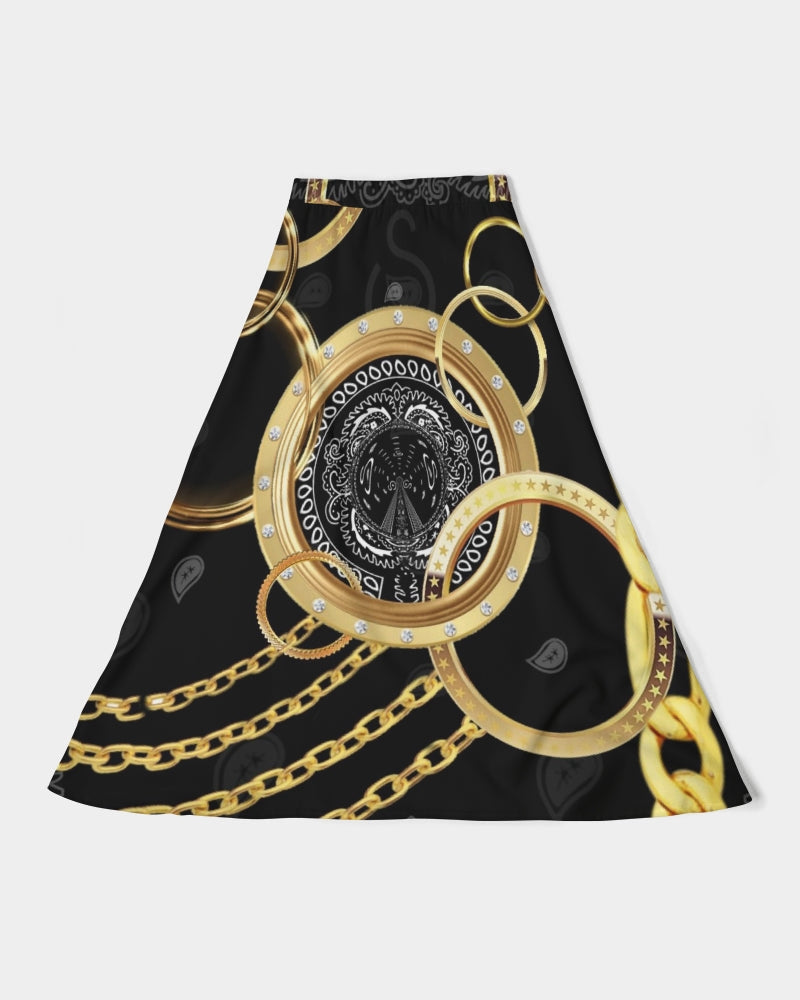 Superhero Society Gold Tears Women's A-Line Midi Skirt