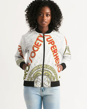 Load image into Gallery viewer, Superhero Society street wear spring edition Women&#39;s Bomber Jacket
