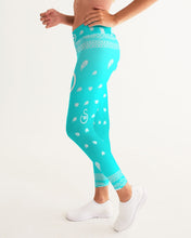 Load image into Gallery viewer, Superhero Society Neon Blue Women&#39;s Yoga Pants
