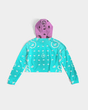 Load image into Gallery viewer, Superhero Society Neon Blue Women&#39;s Cropped Hoodie
