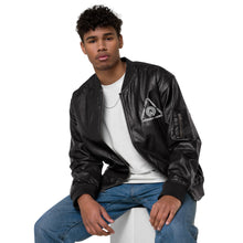 Load image into Gallery viewer, Superhero Society Classic Black Leather Bomber Jacket
