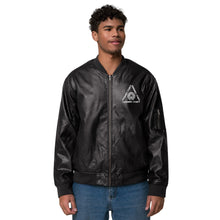 Load image into Gallery viewer, Superhero Society Classic Black Leather Bomber Jacket
