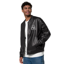 Load image into Gallery viewer, Superhero Society Classic Black Leather Bomber Jacket
