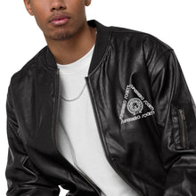 Load image into Gallery viewer, Superhero Society Classic Black Leather Bomber Jacket
