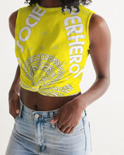 Load image into Gallery viewer, Superhero Society Moody Gold-tone Women&#39;s Twist-Front Tank
