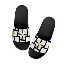 Load image into Gallery viewer, S Society Imperial Gold Unisex Slides w/  Black Bottom
