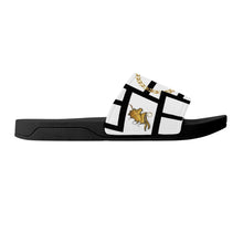 Load image into Gallery viewer, S Society Imperial Gold Unisex Slides w/  Black Bottom
