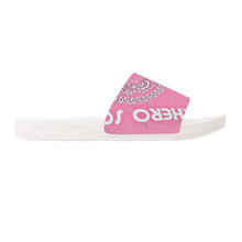 Load image into Gallery viewer, Superhero Society Girly Pink Slide Sandals - White
